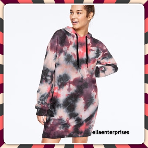 PINK Victoria's Secret Dresses & Skirts - VS Pink Tie Dye Sweatshirt Hoodie Dress